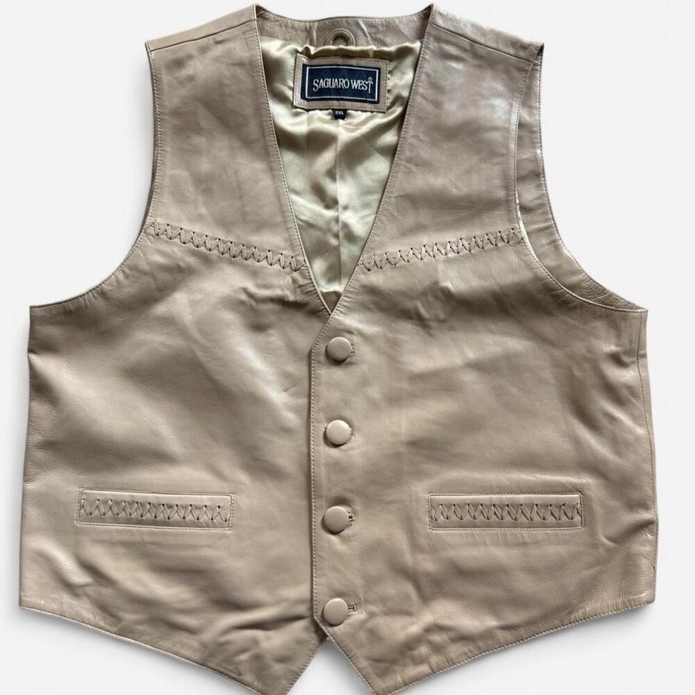 Saguaro Men's Tan and Cream Gilet